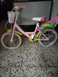 Bicicletta bimba 16 pollici rosa con cestino e seg