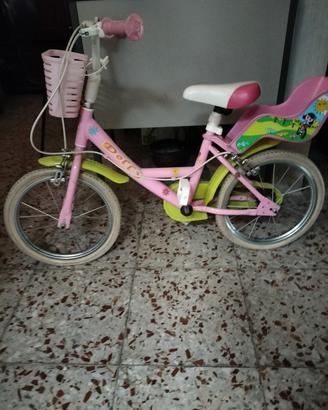Bicicletta bimba 16 pollici rosa con cestino e seg