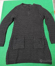 Abito bambina maglia cotone grigio scuro 6-7 anni