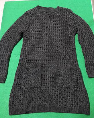 Abito bambina maglia cotone grigio scuro 6-7 anni