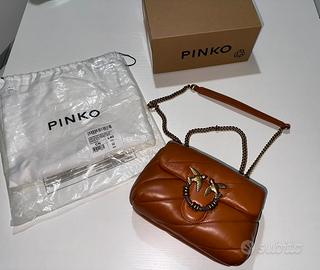 Pinko love mini puff cuoio