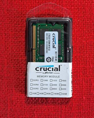 1x 8GB ram DDR3 1333 MHz Crucial