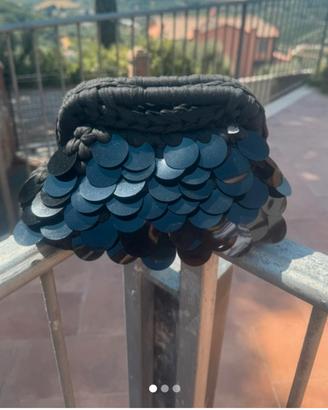 Clutch bag con paillettes nera