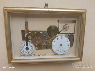 Quadro artistico unico con meccanismi di orologi a