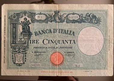 50 lire 1943 ( rare ) cintr.: fascio