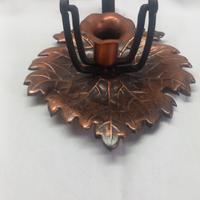 Portacandela in rame a forma di foglia