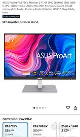 asus pro art 27 NUOVO