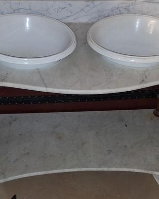 lavabo a due catini  in marmo
