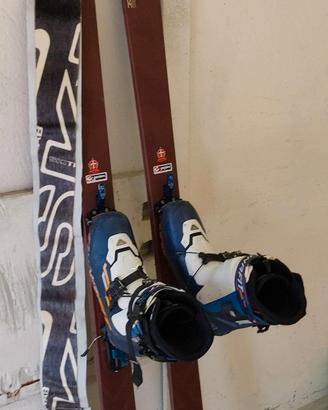 set completo sci alpinismo:sci+attacco+pelli+scarp