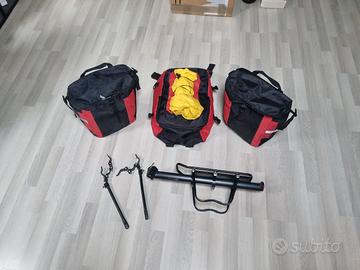 Borse zaini + telaio bicicletta