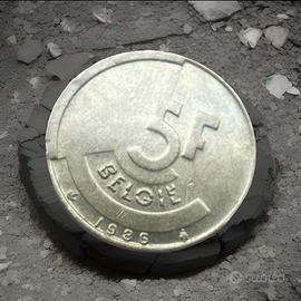 Moneta 5F belgio 1986