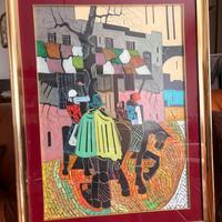 Marcello Piacentini,Rientro dai campi,Olio su tela