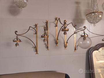 5 appliques in ferro dorato