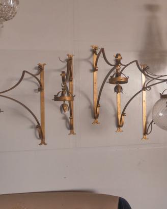 5 appliques in ferro dorato