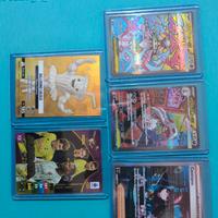 5 carte GCC: 3 Pokémon, 1 Brainrot e 1 Panini