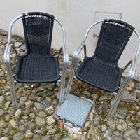 13 SEDIE ALLUMINIO ESTERNO FILO INTRECCIATO vintag