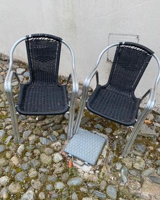 13 SEDIE ALLUMINIO ESTERNO FILO INTRECCIATO vintag