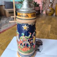 Boccale da birra  con coperchio in peltro