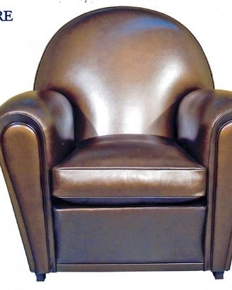 Poltrona modello Venere in pelle metal brown
