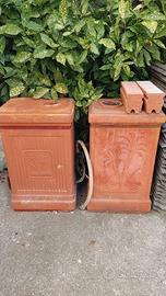 Stufe in terracotta con bruciatore a gas