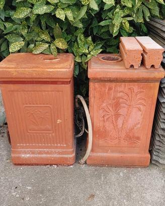 Stufe in terracotta con bruciatore a gas