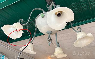 LAMPADARIO metallo e vetro