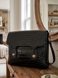 Borsa vintage vera pelle di coccodrillo 