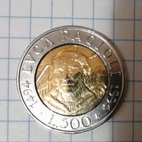 Moneta 500 lire  Luca Pacioli
