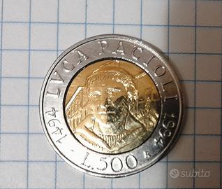 Moneta 500 lire  Luca Pacioli