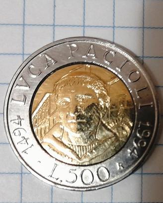 Moneta 500 lire  Luca Pacioli