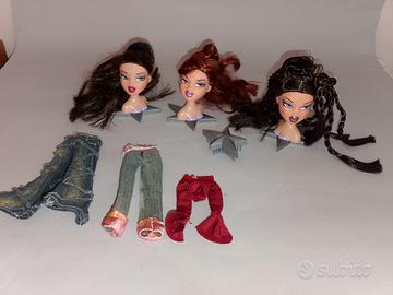 lotto Bratz heads stylyng head 3 teste + basi 