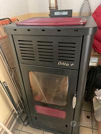Termostufa a Pellet Klover DiVa + (Bordeaux/Nero)
