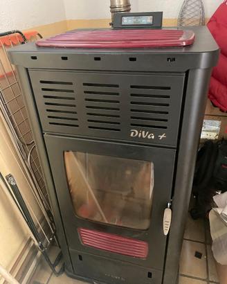 Termostufa a Pellet Klover DiVa + (Bordeaux/Nero)