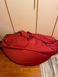 Pouf sacco XXL rosso con zip