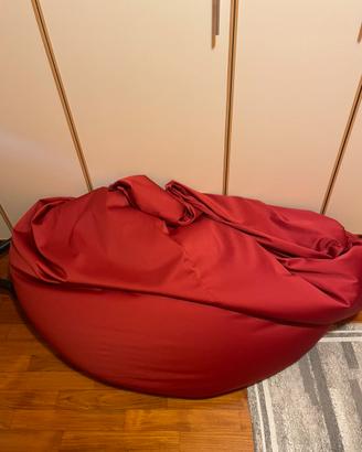 Pouf sacco XXL rosso con zip