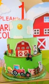 torta decorativa la fattoria primo compleanno