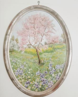 Quadro dipinto originale -Albero in fiore (ovale)