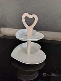 Alzata doppio cuore Brandani 