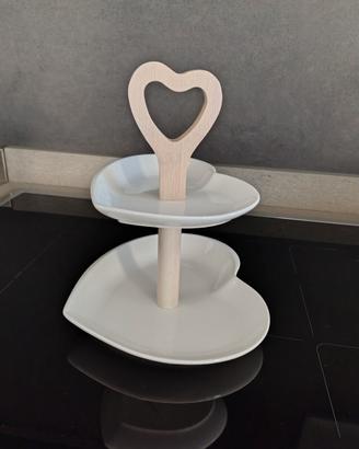 Alzata doppio cuore Brandani 