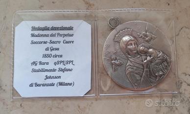medaglia argento 4 cm devozionale 
