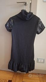 Abito per bambina nero a collo alto