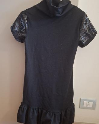 Abito per bambina nero a collo alto