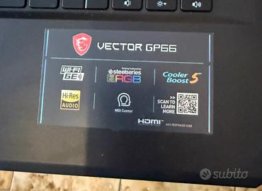 Laptop MSI vector gp 66
