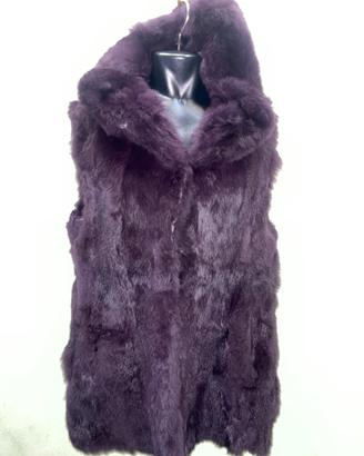 Pelliccia gilet lapin viola Met