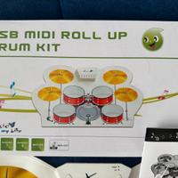 Kit batteria roll up musicale, digitale, portatile