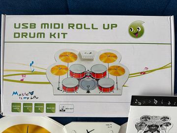 Kit batteria roll up musicale, digitale, portatile