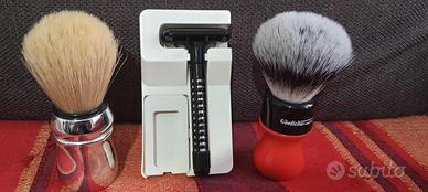 set rasatura tradizionale pennello rasoio 