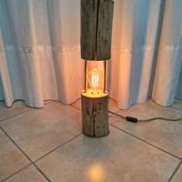 lampada in legno artigianale 