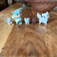 Set 5 Animaletti Flocked Vintage Orsetto,Elefante