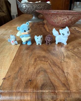 Set 5 Animaletti Flocked Vintage Orsetto,Elefante